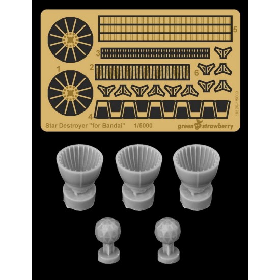 1/5000 Star Destroyer Engine Bells & Shield Generator for Bandai kits