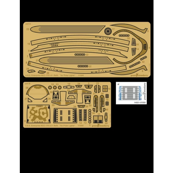 1/1000 USS Enteprise NCC-1701-A (Refit) Photo-etch Detail set for Polar Lights [Star Trek]