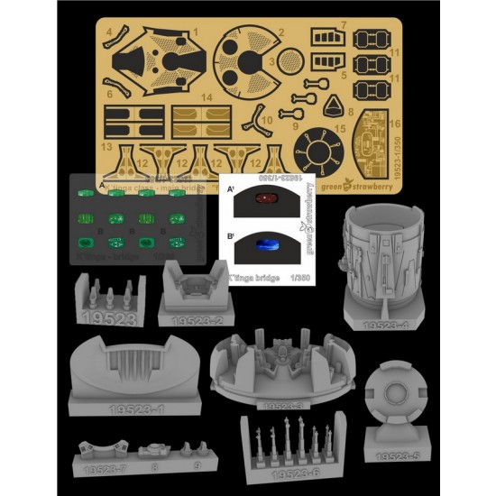 1/350 K'tinga class Battle Cruiser Main Bridge Detail set for Polar Lights [STAR TREK]