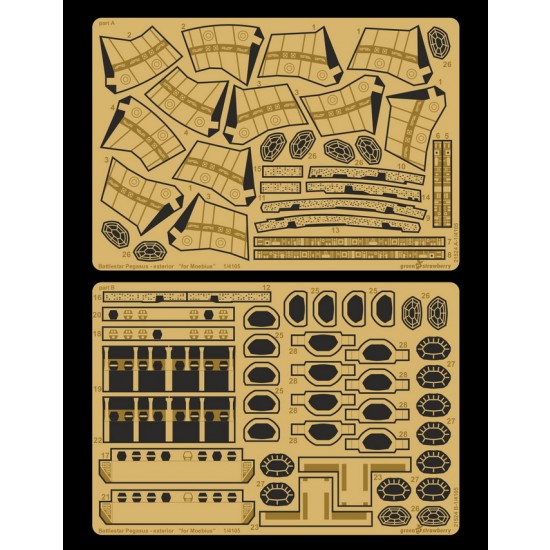 1/4105 Battlestar Pegasus Exterior Detail set for Moebius kit