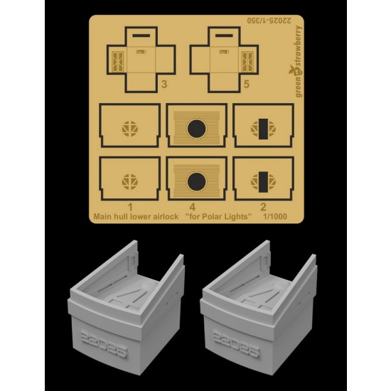 1/350 Constitution-class Refit Main Hull Lower Airlock for Polar Lights kit