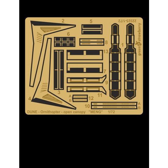 1/72 DUNE Atreides Ornithopter Open Canopy Photo-etch Detail set for Meng kit