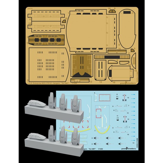 1/1400 USS Enterprise NCC-1701-E Hangars for AMT kit