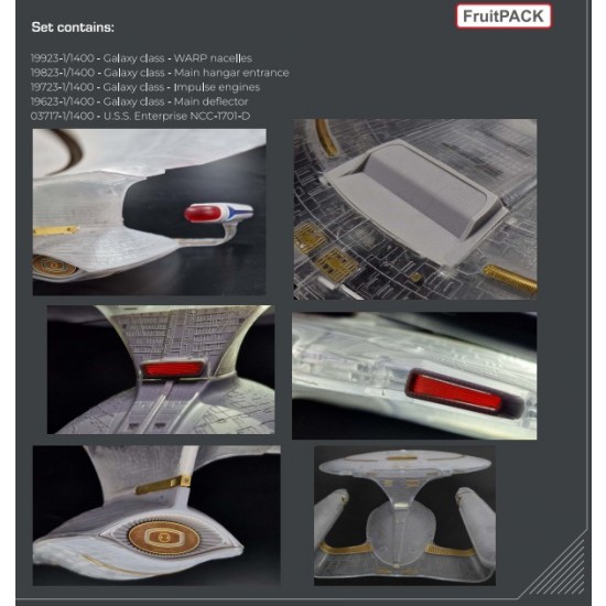1/1400 USS Enterprise NCC-1701-D Closed Hangars Super Detail set for AMT kit [FruitPACK]