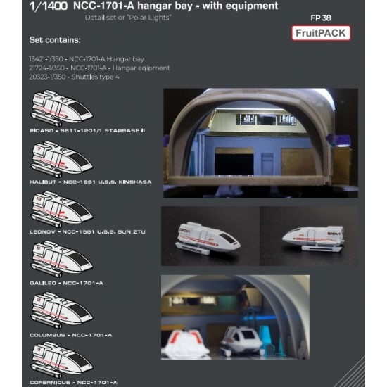 1/1400 USS Enterprise NCC-1701-A Hangar Bay Super Detail set for Polar Lights kit [FruitPACK]