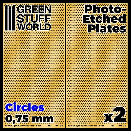 Photo-etched Plates - 0.75mm Medium Circles (60x120mm, thickness 0.2mm, 2pcs)