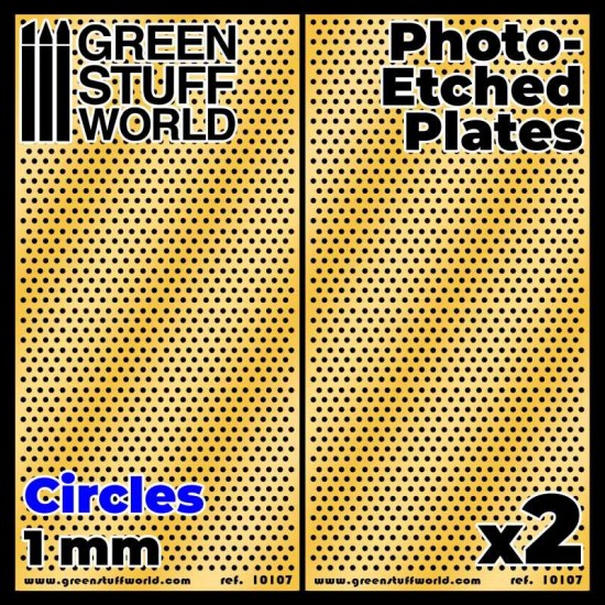 Photo-etched Plates - 1mm Large Circles (60x120mm, thickness 0.2mm, 2pcs)