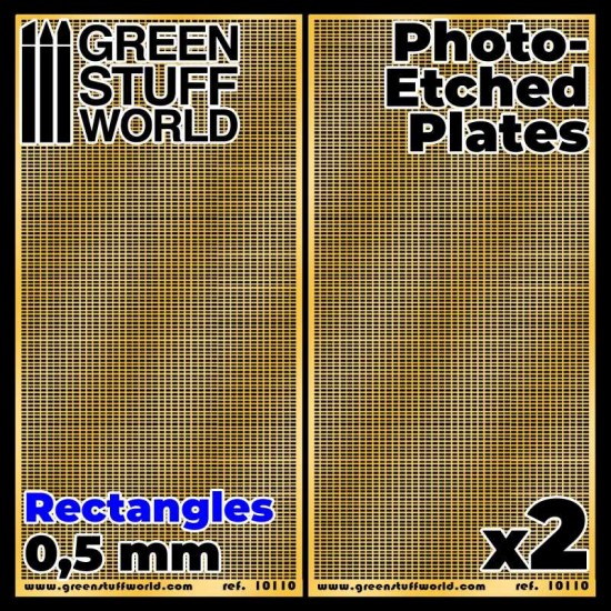 Photo-etched Plates - 0.5mm Small Rectangles (60 x 120mm, thickness 0.2mm, 2pcs)