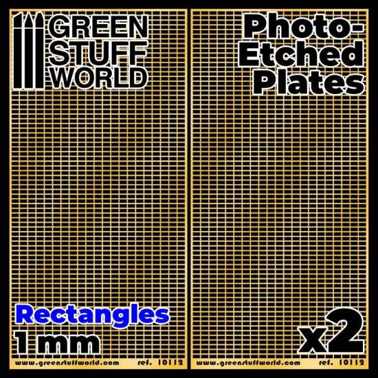 Photo-etched Plates - 1mm Large Rectangles (60 x 120mm, thickness 0.2mm, 2pcs)