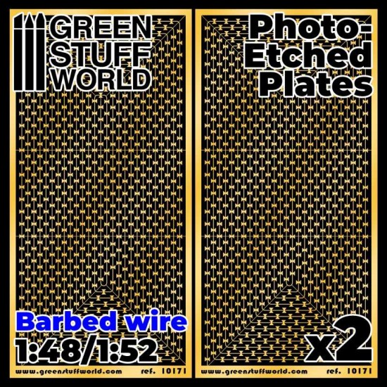 Photo-etched Plates Barbed Wire, Linear Length: 5m (2.5m per plate, 2pcs)