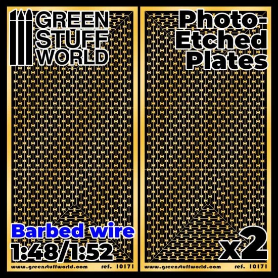 Photo-etched Plates Barbed Wire, Linear Length: 5m (2.5m per plate, 2pcs)
