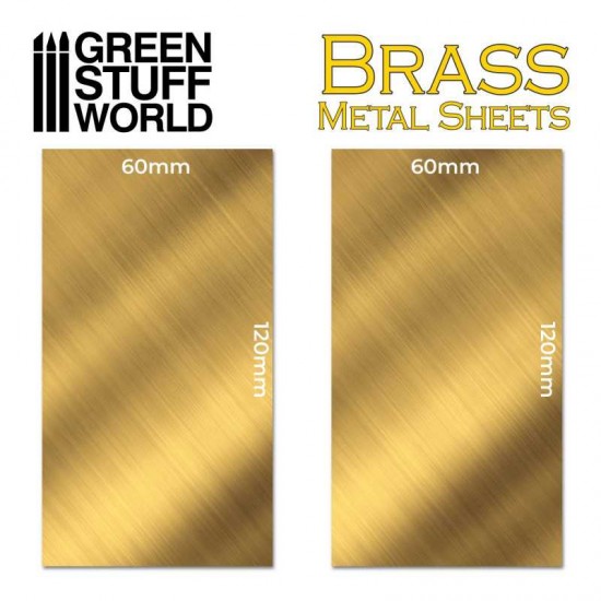 BRASS Metal sheets 0.2x60x120mm (2 sheets)
