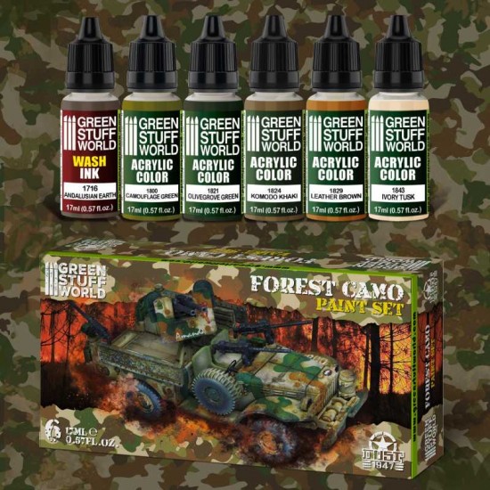 Acrylic Paint Set - Forest Camo (6x 17ml)