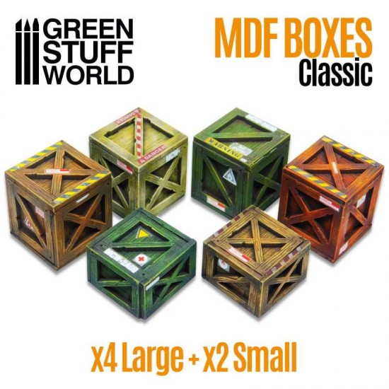 1/76, 1/48, 1/35 Classic Wood Crates (MDF wood, cardboard)