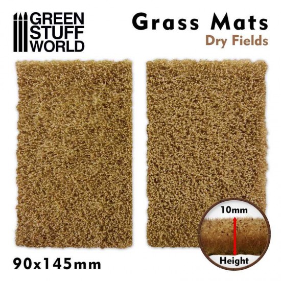 Grass Mat Cutouts - Dry Fields (Height: 10mm, 2 mats, each produce 200 small tufts)