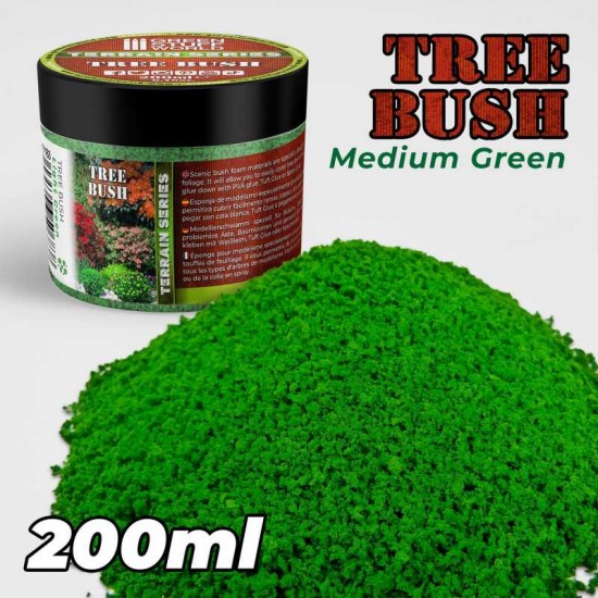 Bush Flake Tree Bush Clump Foliage #Medium Green (200ml, Flake size 2-8 mm) Green ...