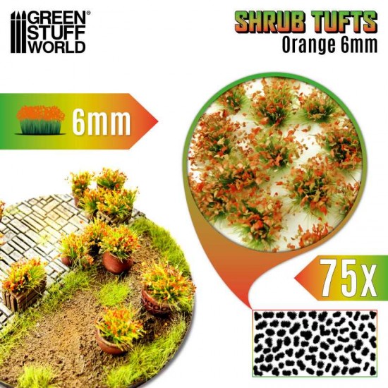 Shrub Tufts - Self-adhesive Orange Blossom (Fiber 6mm high, Plastic sheet 7x14cm)