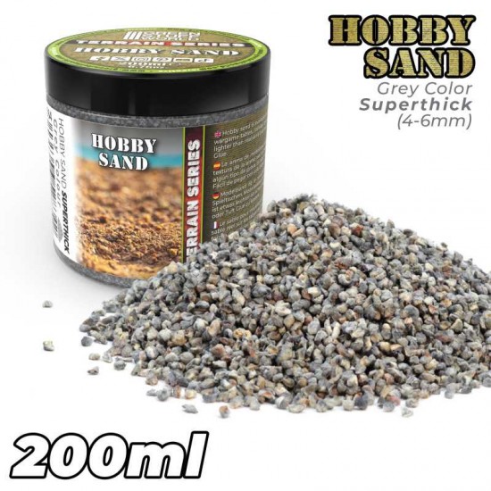 Extra Thick Hobby Sand #Dark Grey (200ml) Size of Grain: Approx. 2-5mm