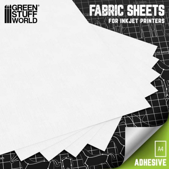 Inkjet Cotton Adhesive Fabric Sheet #White (5pcs, each: 200x300mm)