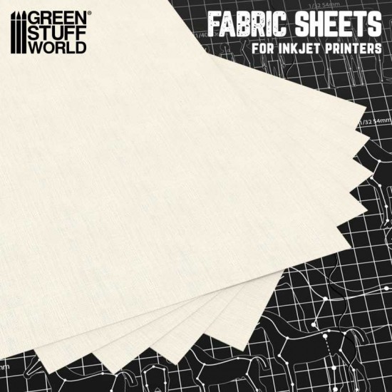Inkjet Canvas Fabric Sheet (without adhesive) #Beige (5pcs, each: 200x300mm)