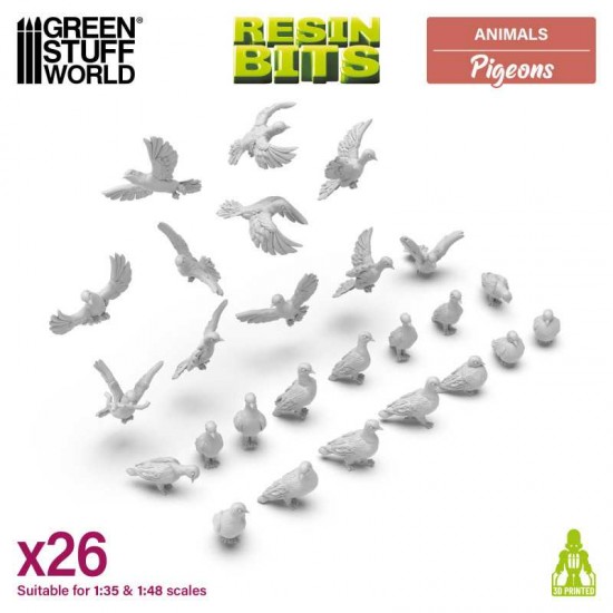 1/48, 1/35 Animals - Pigeons (26pcs)