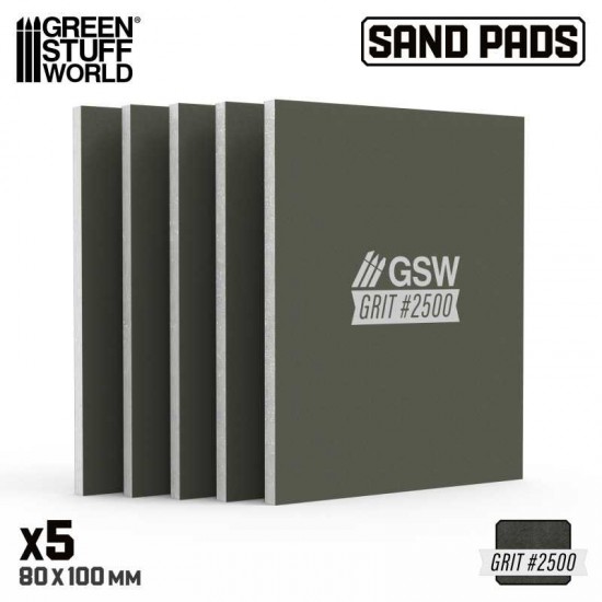 Rigid Sanding Pads #2500 grit (100x80mm, 5mm thick, 5pcs)