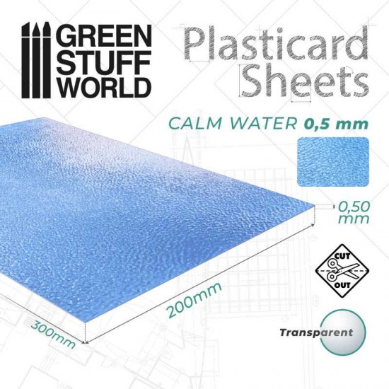 Plasticard Sheet - Calm Water (dimension: 200x300mm, thickness: 0.5mm ...