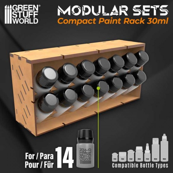Vertical Paint Rack Organizer (Capacity: 14 x 30ml bottles)