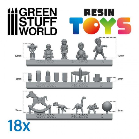 1/48 - 1/35 (28mm-54mm) Children Toys Miniatures Resin Set