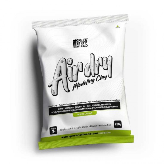 Air Dry Modeling Foam Clay (250g, White)