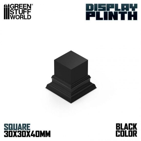 Lacquered Black MDF Square Top Display Plinth (3x3cm, height 4 cm)