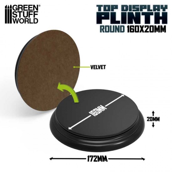 Black MDF Wood Round Display Plinth (top dia 160mm, Height: 18mm)