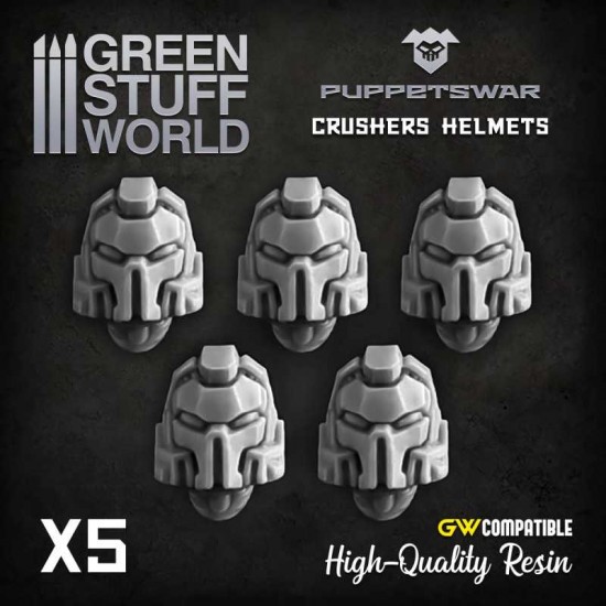Puppetswar Crushers Helmets for 28/32mm Wargame Miniatures