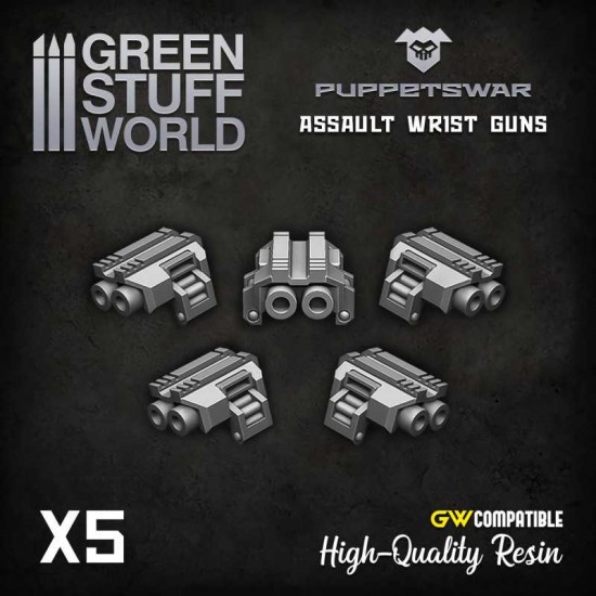 Puppetswar Assault Wrist Guns for 28/32mm Wargame Miniatures