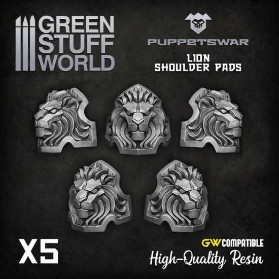 Puppetswar Lion Shoulder Pads for 28/32mm Wargame Miniatures