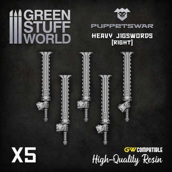 Puppetswar Heavy Jigswords - Right Hands for 28/32mm Wargame Miniatures