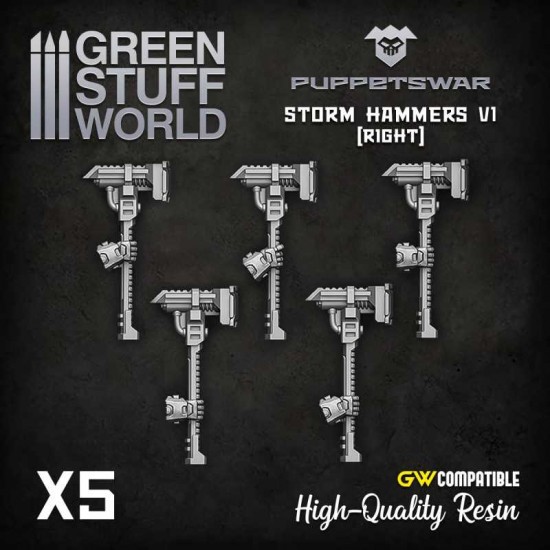 Puppetswar Storm Hammers 2 - Right Hands for 28/32mm Wargame Miniatures