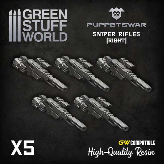 Puppetswar Sniper Rifles - Right Hands for 28/32mm Wargame Miniatures