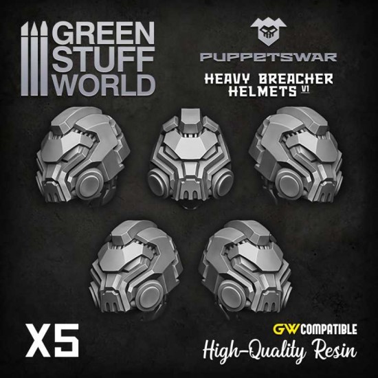 Puppetswar Heavy Breacher Helmets for 28/32mm Wargame Miniatures