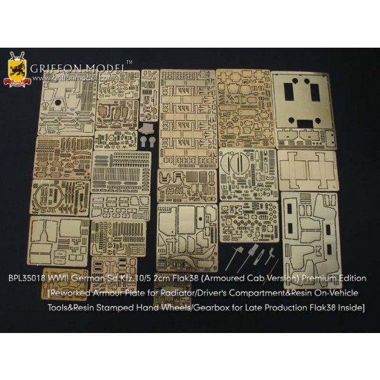 1/35 WWII German SdKfz.10/5 2cm Flak38 Super Detail Set for Dragon 6677 kit