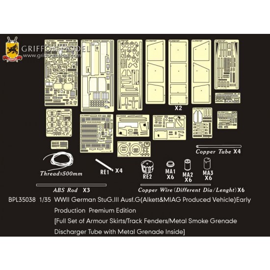 1/35 German StuG.III Ausf.G (Alkett & MIAG) Early Premium Full Detail Set for Dragon #6320