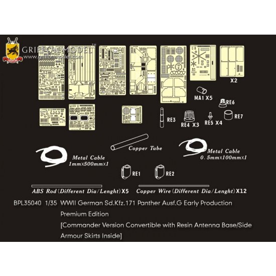 1/35 WWII German SdKfz.171 Panther Ausf.G (Early) Big Detail Set for Dragon kits