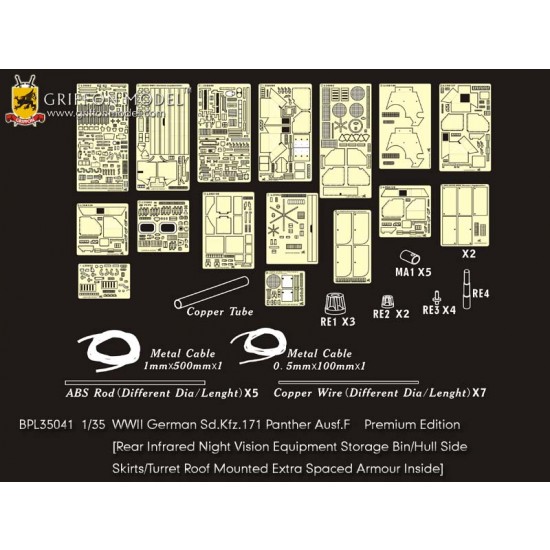 1/35 WWII German SdKfz.171 Panther Ausf.F Big Detail Set for Dragon kits #6403/6799