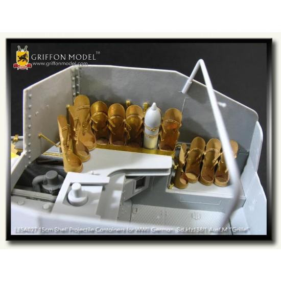 15cm Shell Projectile Containers for 1/35 SdKfz.138/1 Ausf.M for Dragon #6429