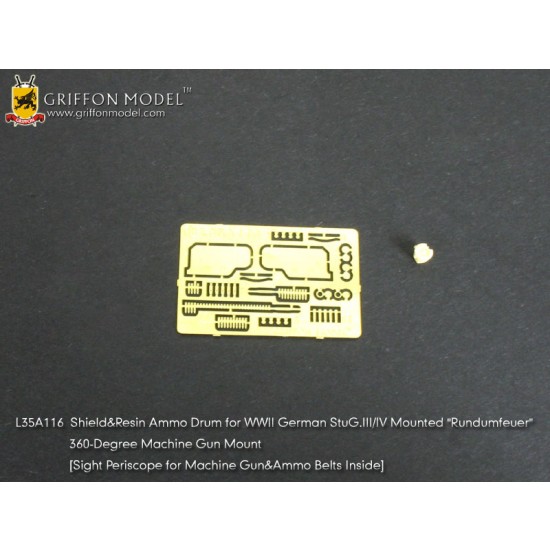 1/35 WWII German StuG.III/IV Mounted "Rundumfeuer" MG Shield&Ammo Drum for Dragon kits