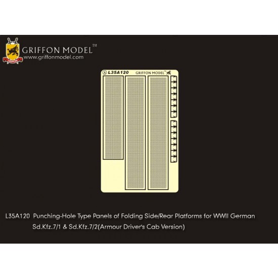 1/35 WWII German SdKfz.7/1 & SdKfz.7/2 Folding Side/Rear Platforms for Dragon Smart kits