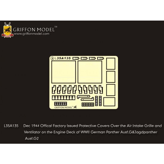 1/35 Panther Ausf.G & Jagdpanther Ausf.G2 1944 Intake&Exhaust Protective Covers for Dragon