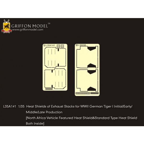 1/35 WWII German Tiger I Heat Shields of Exhaust Stacks for Dragon Smart & Tamiya kits