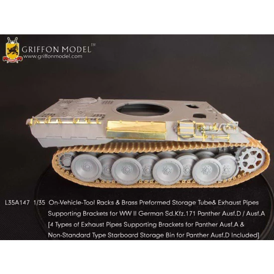 1/35 WWII SdKfz.171 Panther D/A Racks & Brass Storage Tube& Exhaust Pipes Brackets