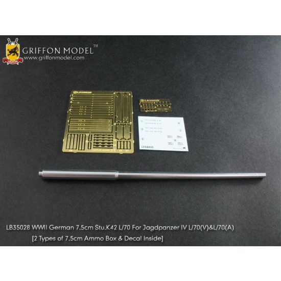 1/35 WWII German 7.5cm StuK42 L/70 Barrel for Dragon Jagdpanzer IV L/70(V) / L/70(A) kit